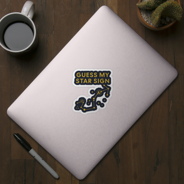 Guess My Star Sign – Scorpio Zodiac, Astrology Constellation - Classic Gold Print by Designed By Marty